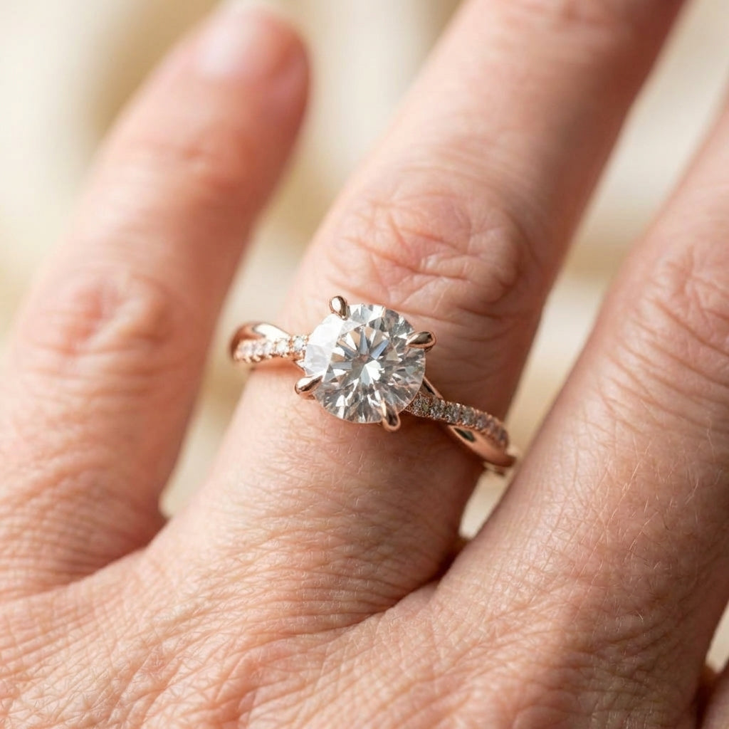 Elegant Rose Gold Diamond Ring