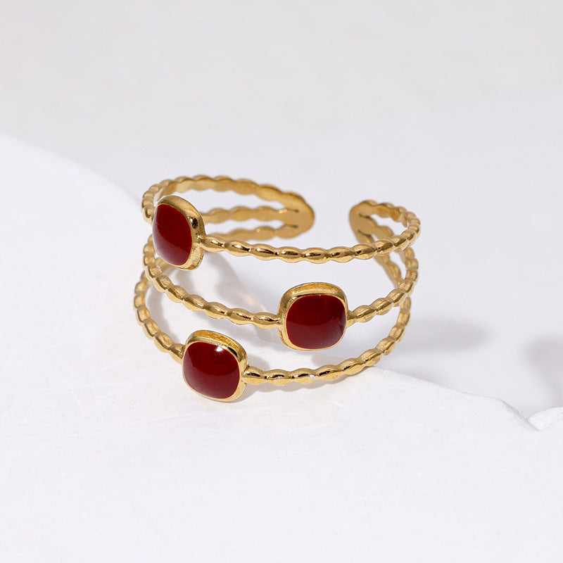 Elegant Ruby Cuff Ring