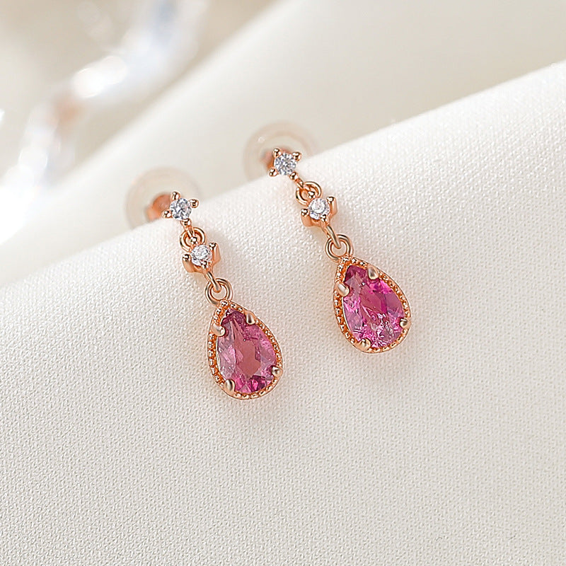 Elegant Ruby Drop Earrings