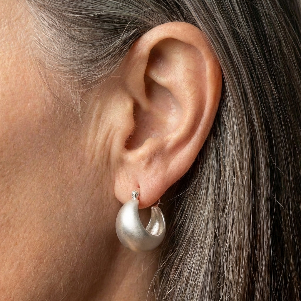 Elegant Silver Ball Earrings