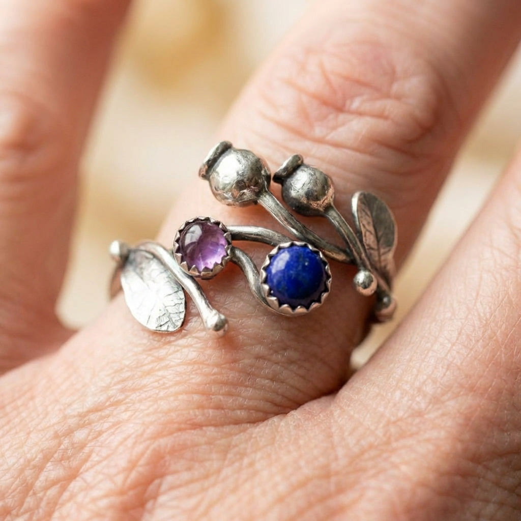 Elegant Silver Floral Ring
