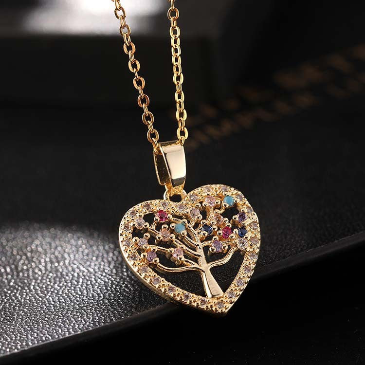Elegant Tree Heart Necklace