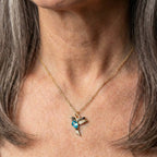 Enamel And Zirconia Hummingbird Necklace