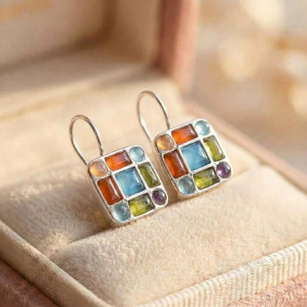 Vintage Multicolor Stone Earrings