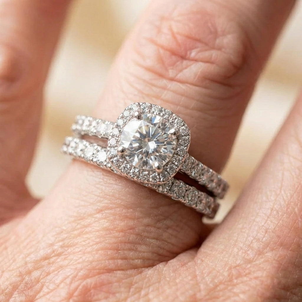 Elegant Crystal Wedding Ring