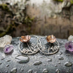 Ethnic Style Flower Hoop Dangle Earrings