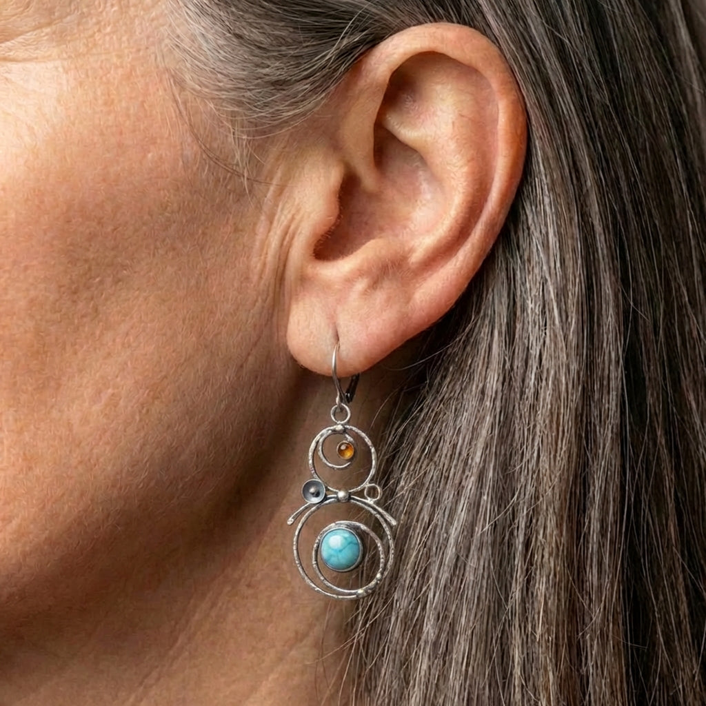 Bohemian Turquoise Dangle Earrings