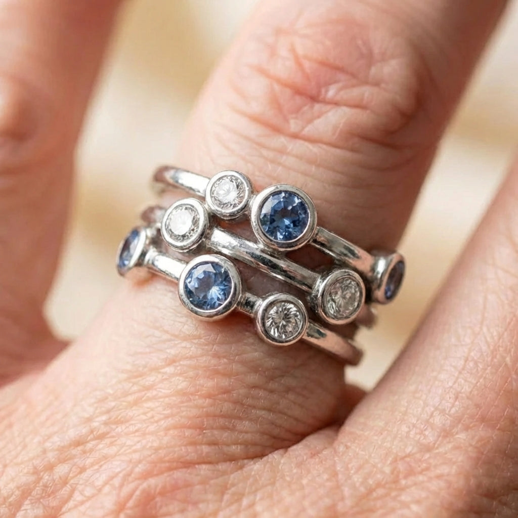 Elegant Blue Zircon Ring