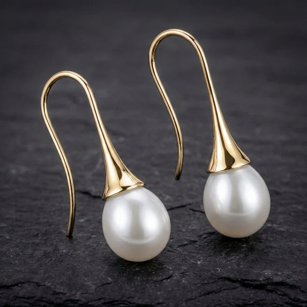 Vintage Water Drop Pearl Earrings