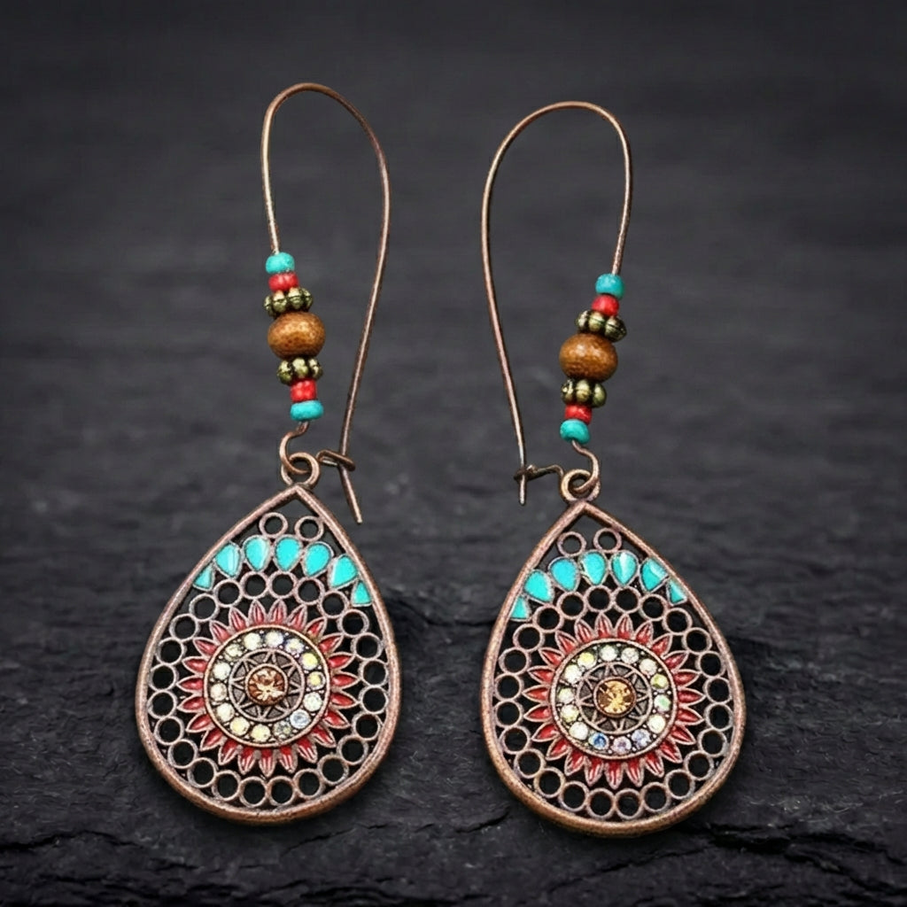 Vintage Handmade Bohemian Colorful Drop Earrings