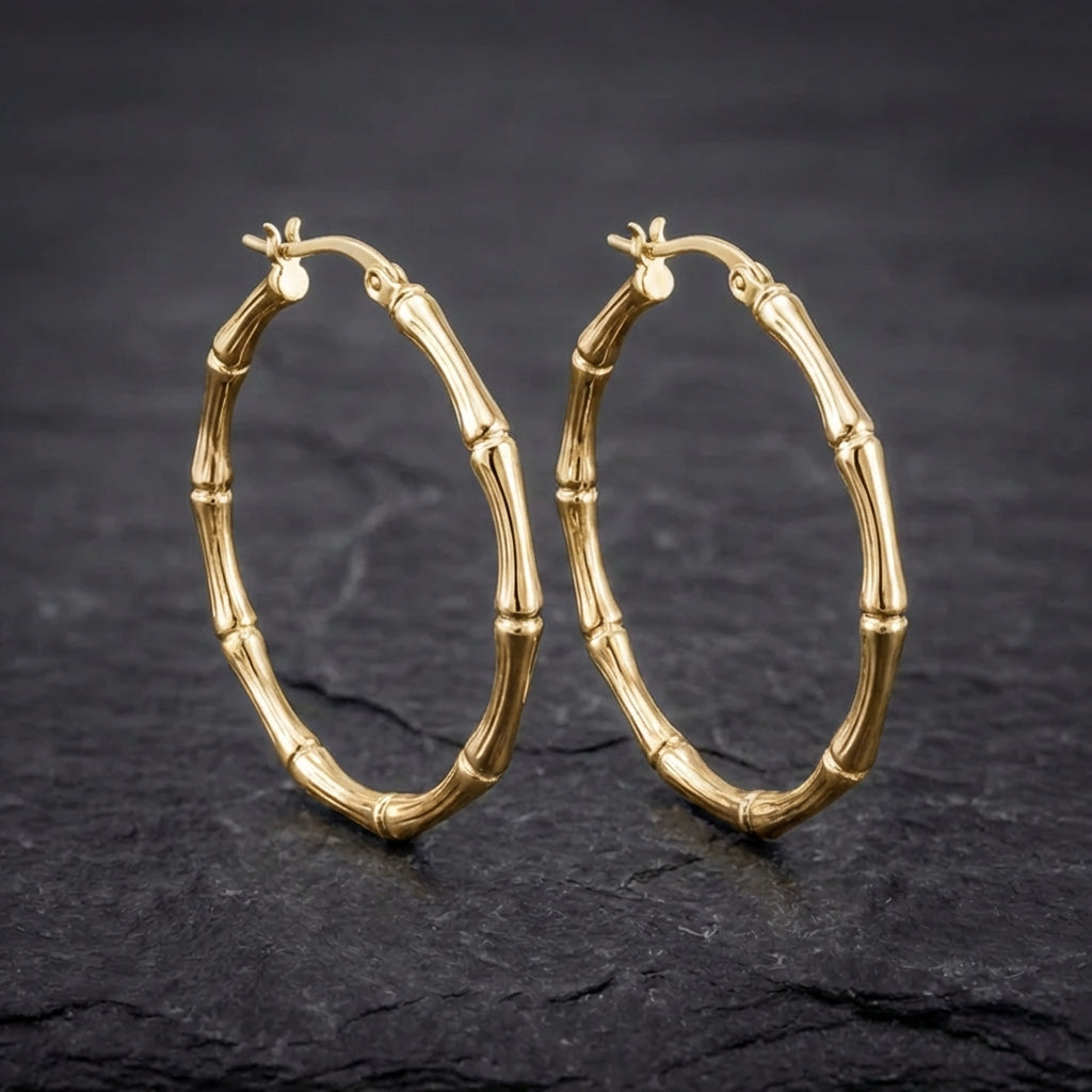 Vintage Bamboo Hoop Earrings