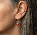 Vintage Red Stone Dangle Earrings