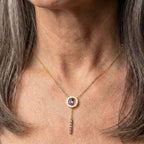 Roman Necklace With Purple Zirconia In Gold