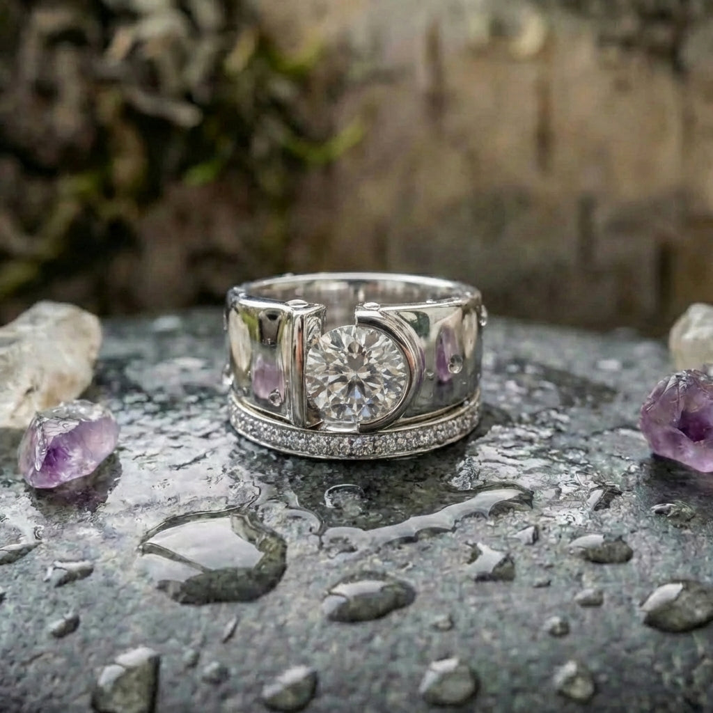 An Elegant Wide Band Geometric Channel Set Ring