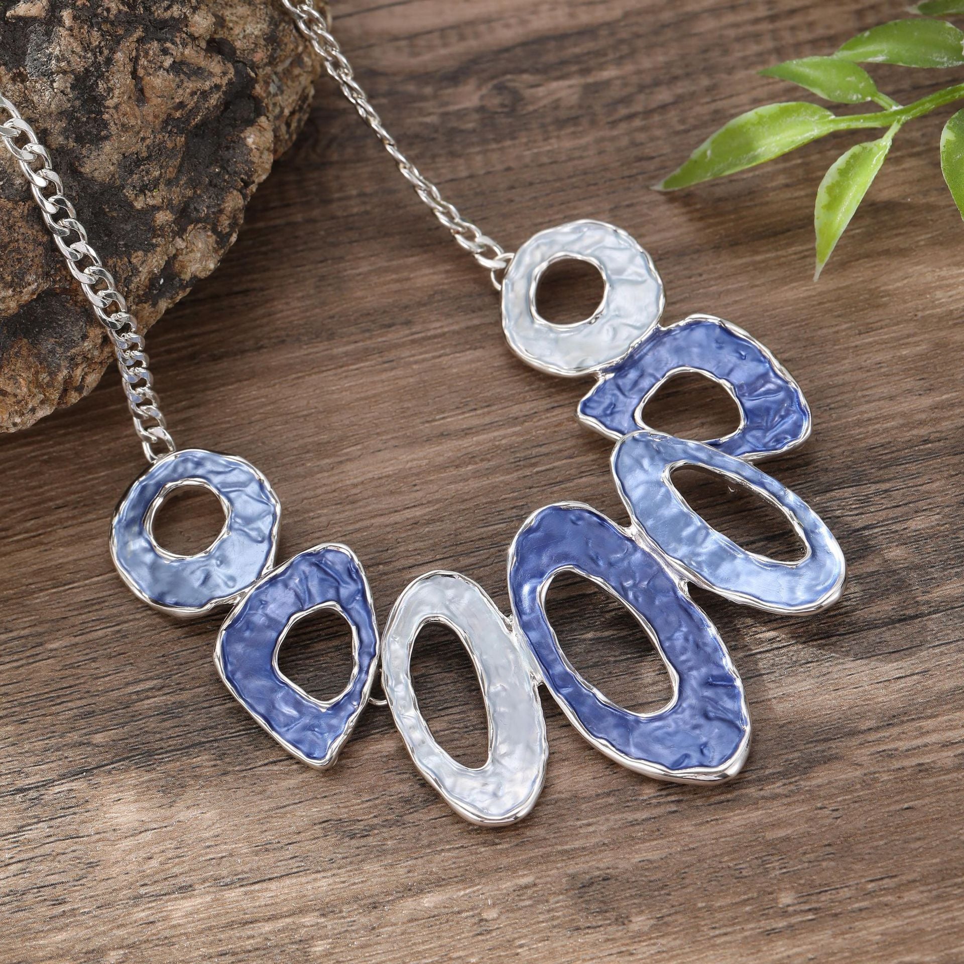 Handmade Blue Enamel Necklace