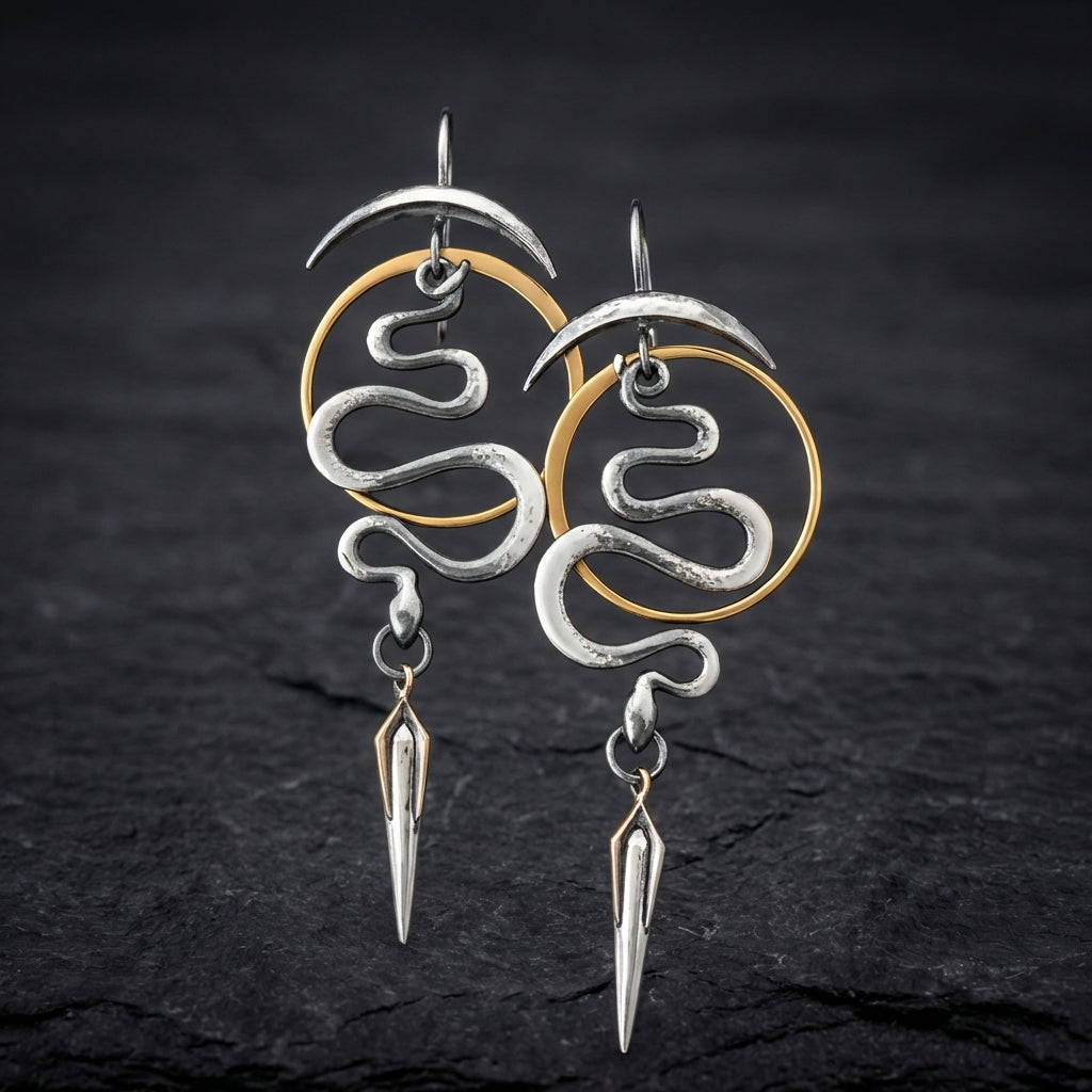 Irregular Geometric Spiral Earrings Serpentine