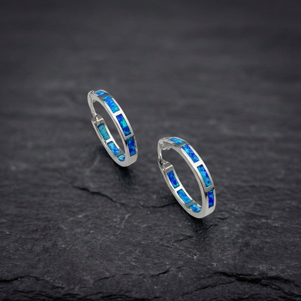 Luxury Silver And Opal Ocean Inspired Earrings
