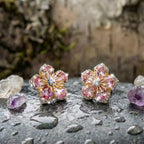 Multicoloured Zirconia Earrings In Sterling Silver