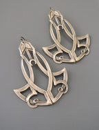 Vintage Silver Moon Blossom Earring