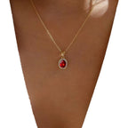 Elegant Emerald Halo Pendant Necklace