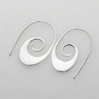 Elegant Swirlstream Silver Drops Earrings