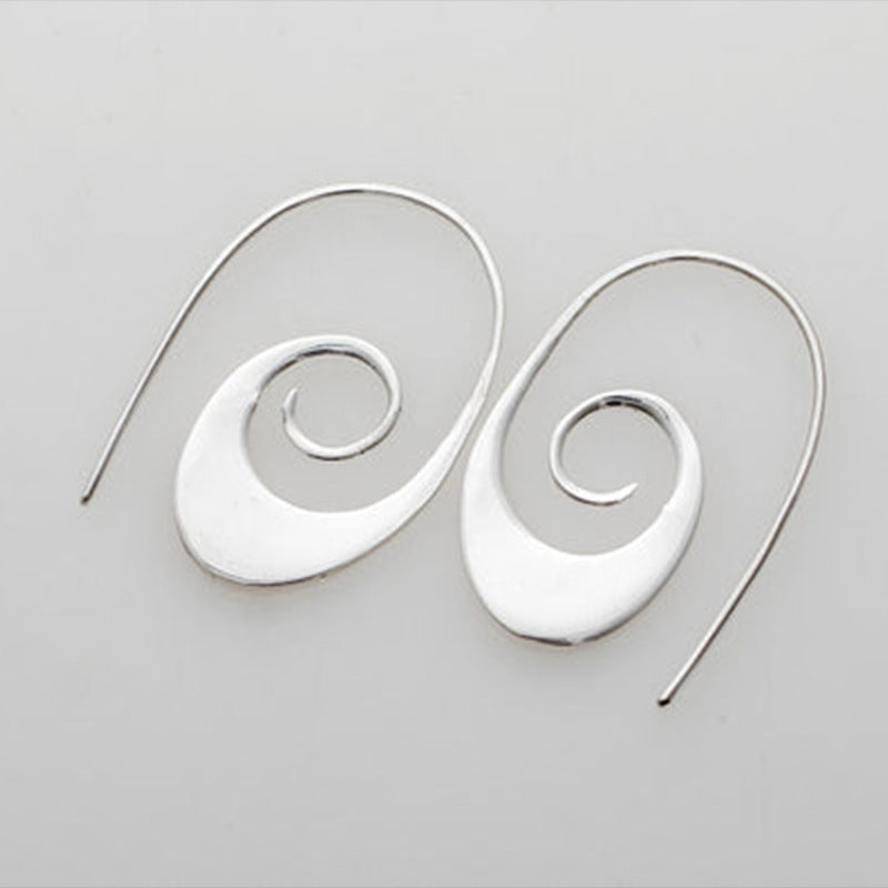 Elegant Swirlstream Silver Drops Earrings