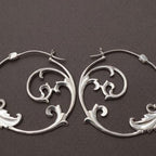 Vintage Gothic Ornament Statement Hoop Earrings