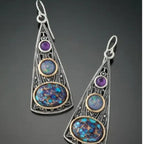 Elegant Triad Gemstone Earrings