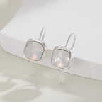 Elegant Moonstone Square Drop Earrings