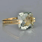 Elegant Serene Green Cushion Ring