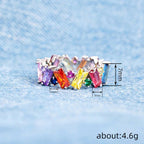 Elegant  Rainbow Baguette Eternity Band Ring