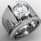 Elegant Wide Band Geometric Channel Set Ring