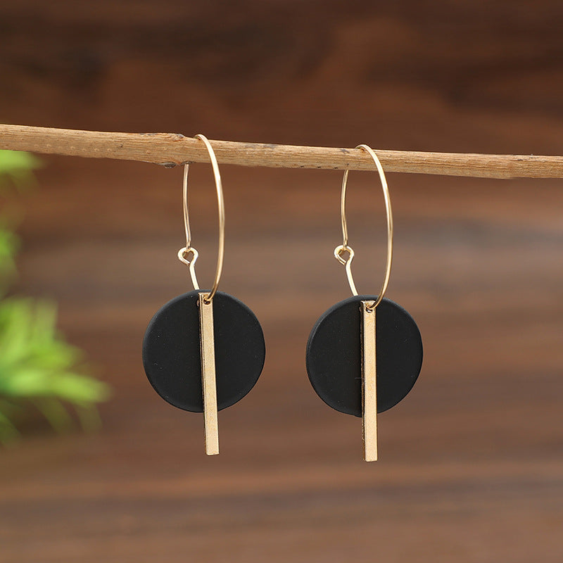 Vintage Obsidian Beam Earrings