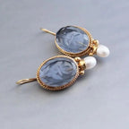 Elegant Blue Floral Gemstone Earrings