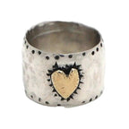 Elegant Heart Ring with Gold Accent