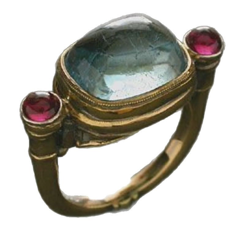 Vintage-Style Gold Aquamarine Ring