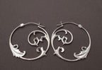 Vintage Gothic Ornament Statement Hoop Earrings