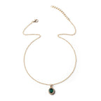 Elegant Emerald Halo Pendant Necklace