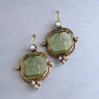 Elegant Blue Floral Gemstone Earrings