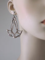Vintage Silver Moon Blossom Earring