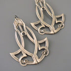 Vintage Silver Moon Blossom Earring
