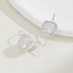 Elegant Moonstone Square Drop Earrings