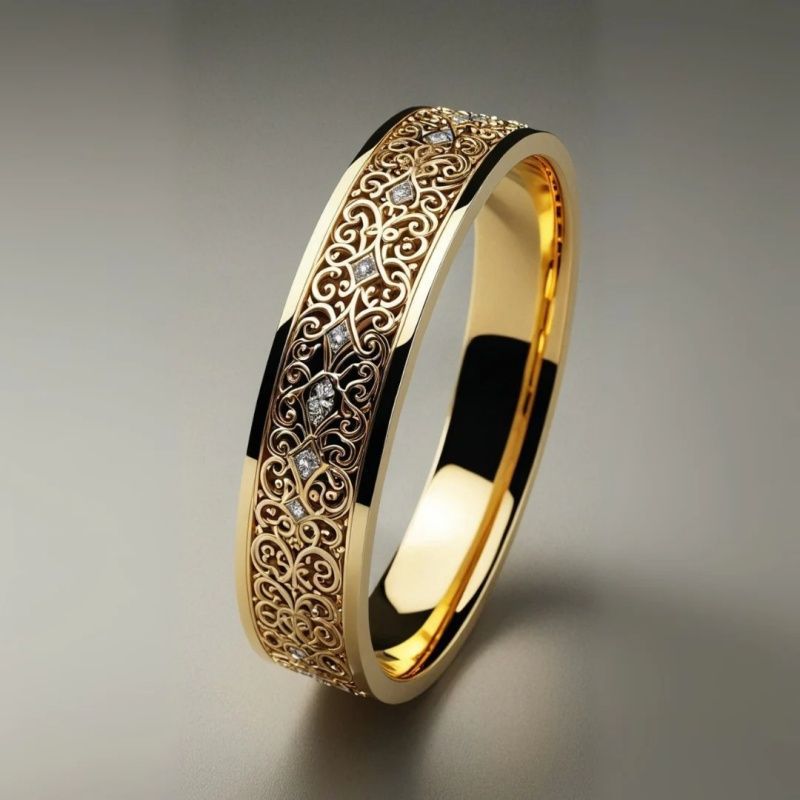 Vintage Swirl Accent Ring