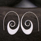 Elegant Swirlstream Silver Drops Earrings