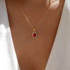 Elegant Emerald Halo Pendant Necklace