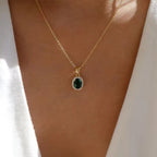 Elegant Emerald Halo Pendant Necklace