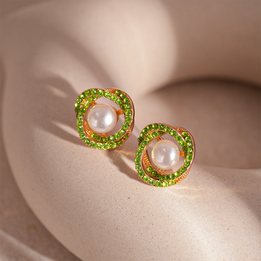 Pearl Peridot Earrings