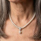 Pearl Zircon Pendant Water Drop Necklace