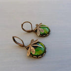 Vintage-Style Glass Dragonfly Earrings