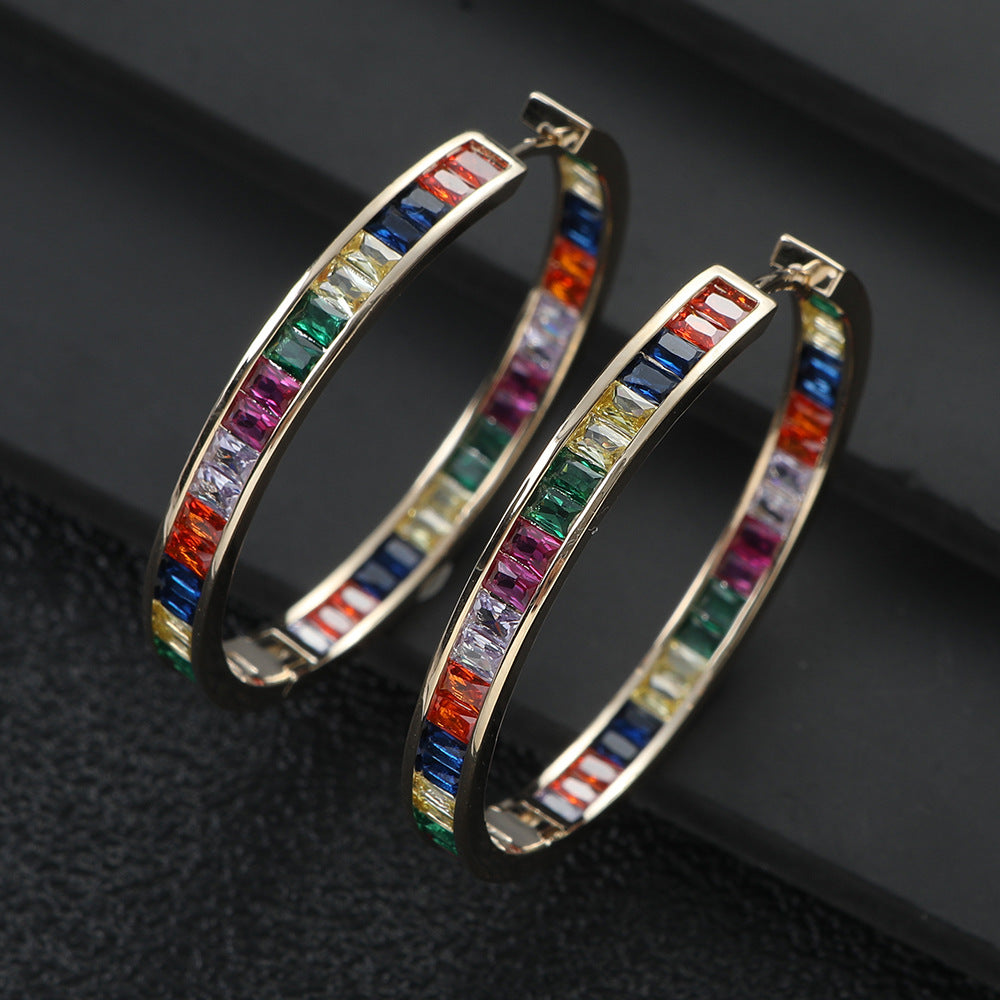 Rainbow Baguette Earrings